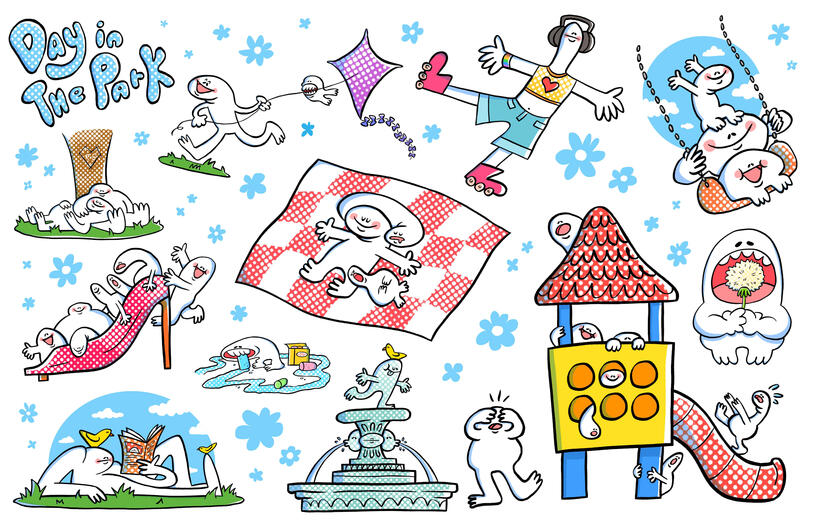 Day In the Park Stickers